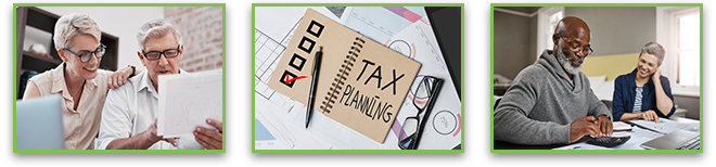 Three images showing tax planning